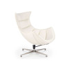 Fauteuil relax simili cuir blant