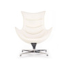 Fauteuil relax simili cuir blant