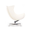 Fauteuil relax simili cuir blant