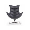 Fauteuil relax simili cuir noir