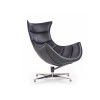 Fauteuil relax simili cuir noir