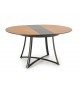 Table ronde extensible en bois et piétement en métal design
