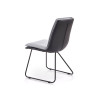 Chaise de table en simili cuir et tissu gris