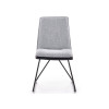 Chaise de table en simili cuir et tissu gris