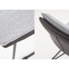 Chaise de table en simili cuir et tissu gris