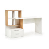 Ensemble bureau et rangement blanc et bois