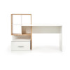 Ensemble bureau et rangement blanc et bois