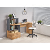 Ensemble bureau et rangement gris et bois