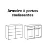 Armoire 2 portes coulissantes grise acier