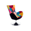 Fauteuil en tissu patchwork style arlequin