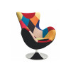 Fauteuil en tissu patchwork style arlequin