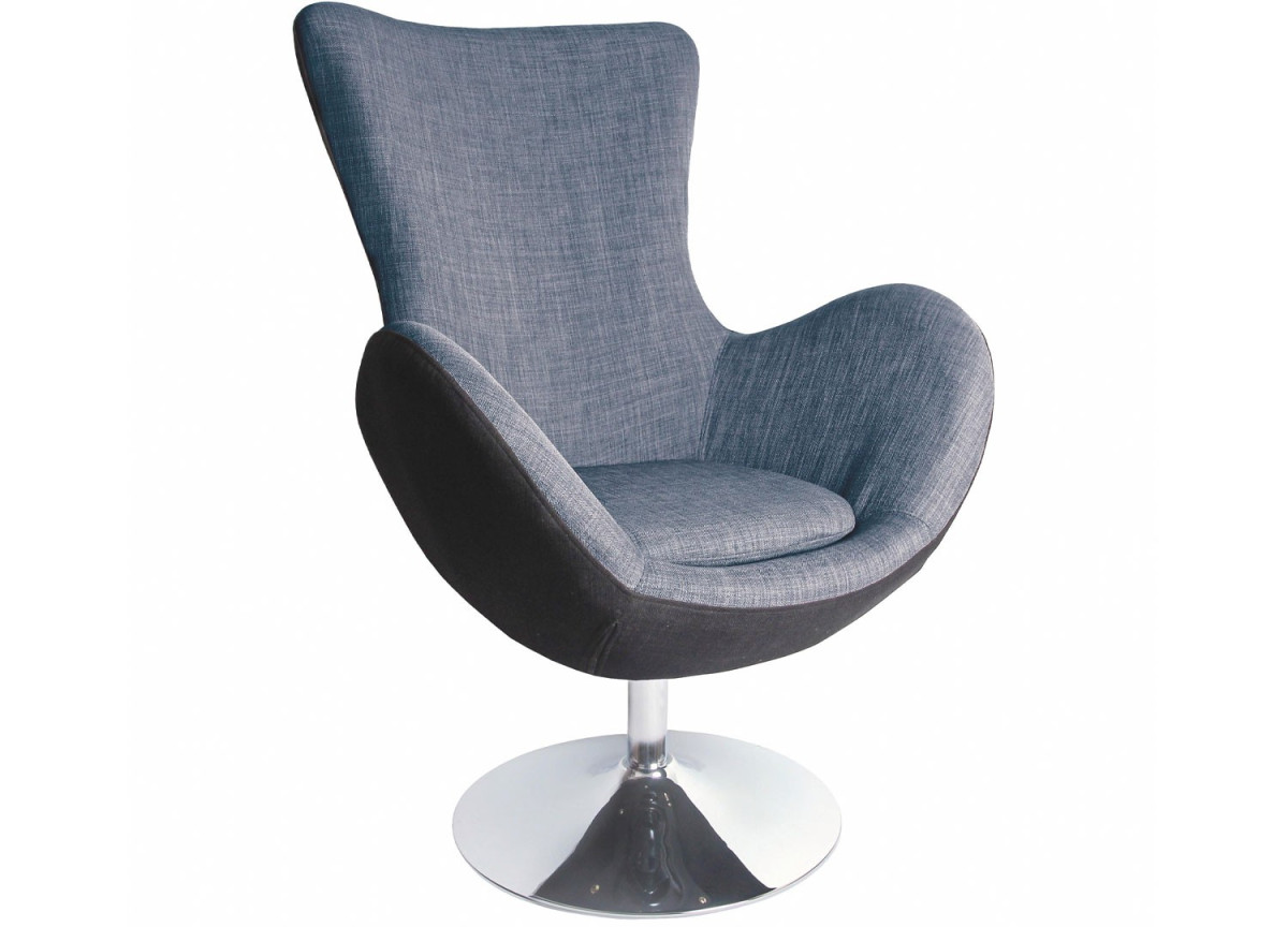 Fauteuil relax design en tissu gris et noir