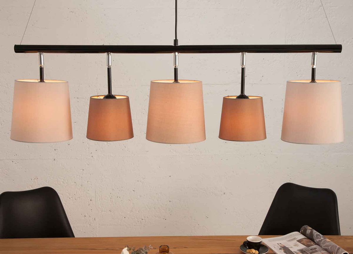 Suspension luminaire 5 abat-jours