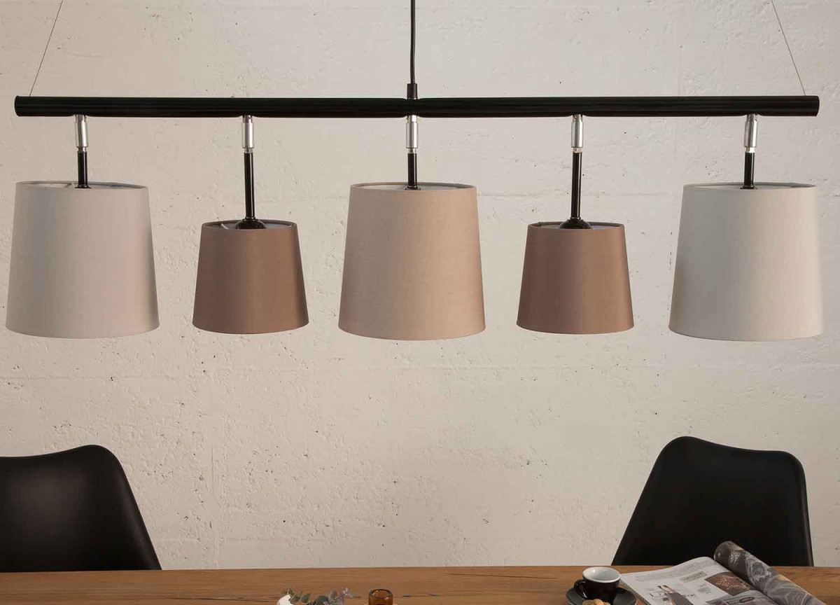 Suspension luminaire 5 abat-jours