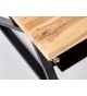 Table basse rectangulaire chêne, métal et verre noir