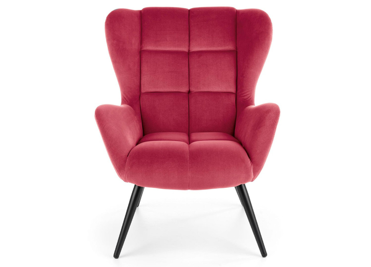 Fauteuil design en velours bordeaux