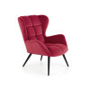 Fauteuil design en velours bordeaux