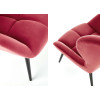 Fauteuil design en velours bordeaux