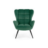 Fauteuil design en velours vert