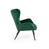 Fauteuil design en velours vert