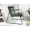 Fauteuil de salon design en velours gris vert