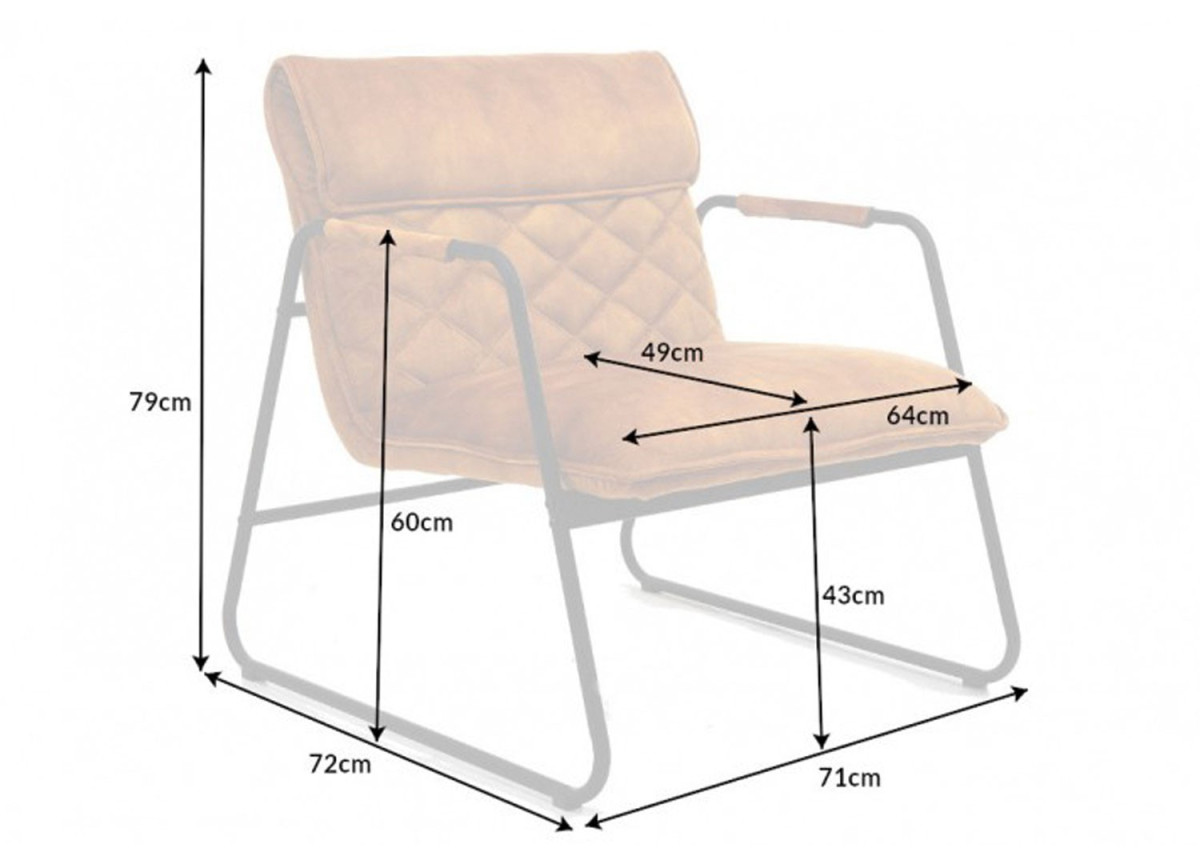Fauteuil de salon design en velours jaune moutarde
