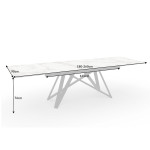 Grande table en céramique effet marbre 180-260 cm