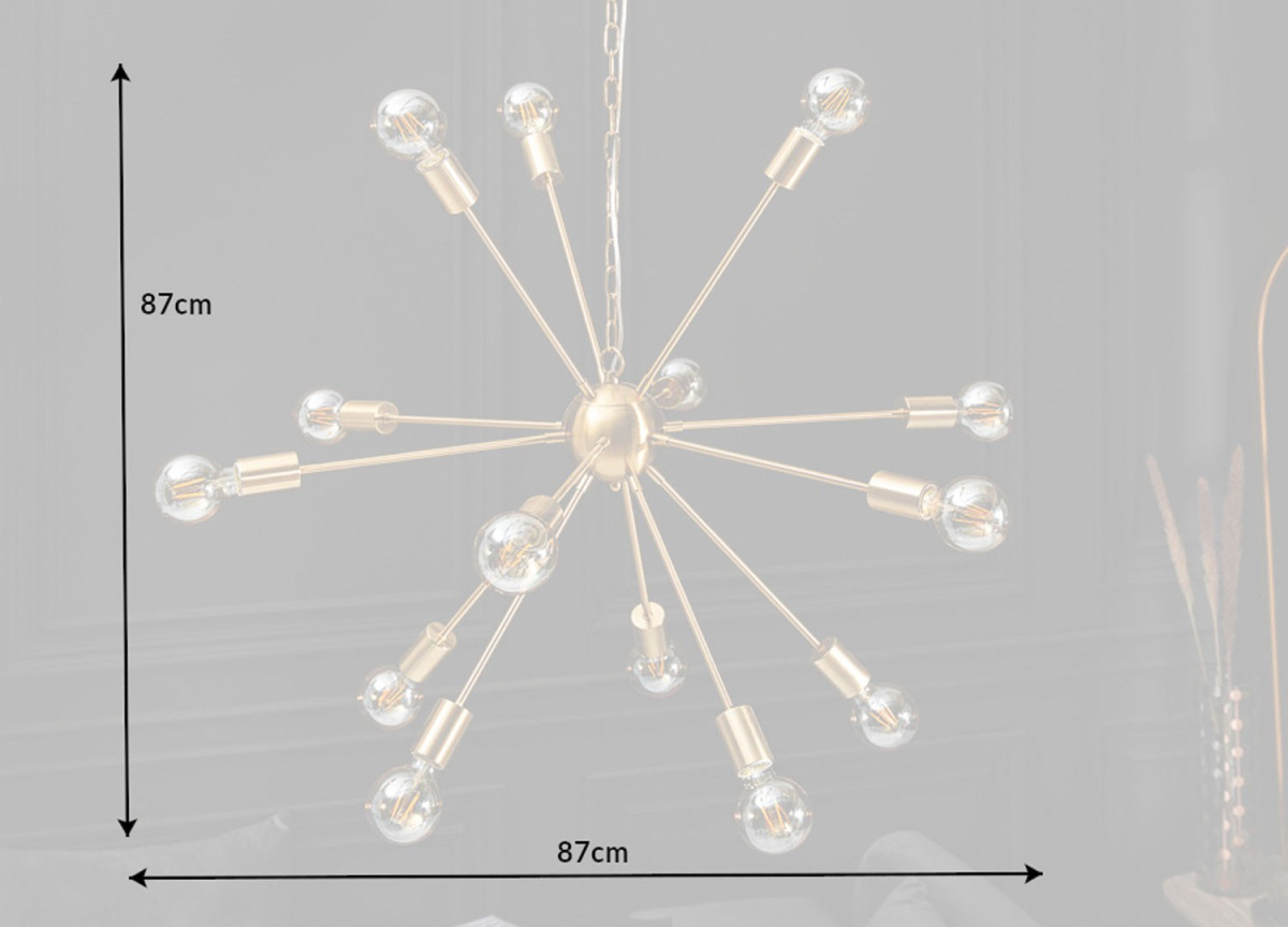 Luminaire design en métal doré