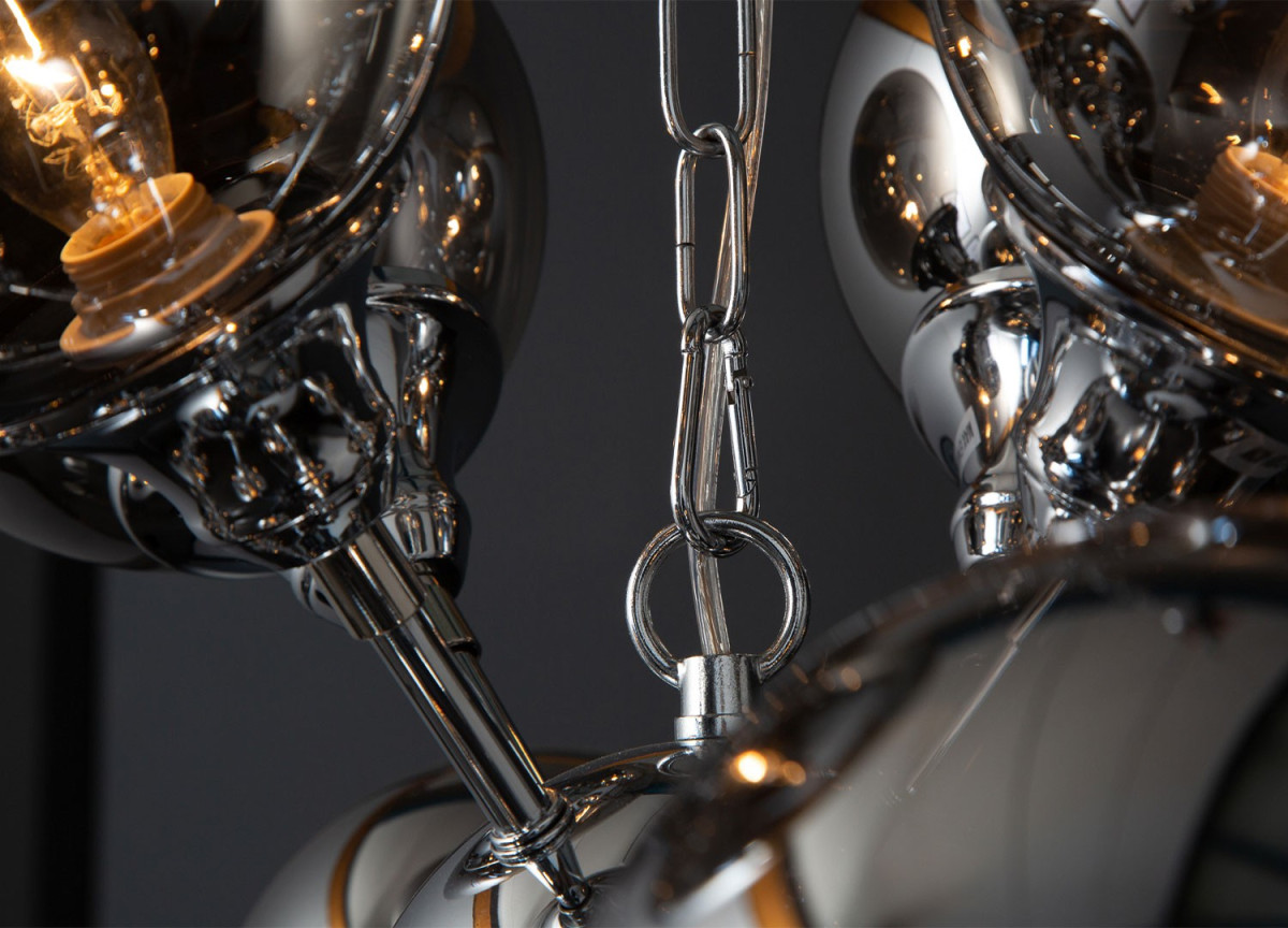 Luminaire contemporain 12 boules d'argents