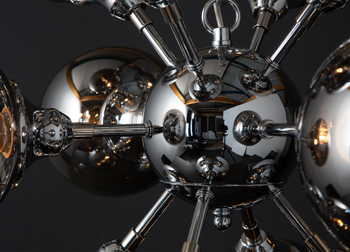 Luminaire contemporain 12 boules d'argents