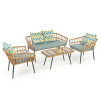 Salon de jardin complet en rotin