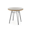 Ensemble table ronde et 4 chaises en rotin