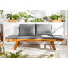 Banc de jardin en bois acacia avec coussin