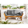 Banc de jardin en bois acacia avec coussin