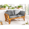 Banc de jardin en bois acacia avec coussin