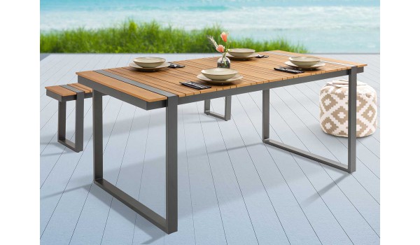 Table d'extérieur composite et aluminium 180 cm