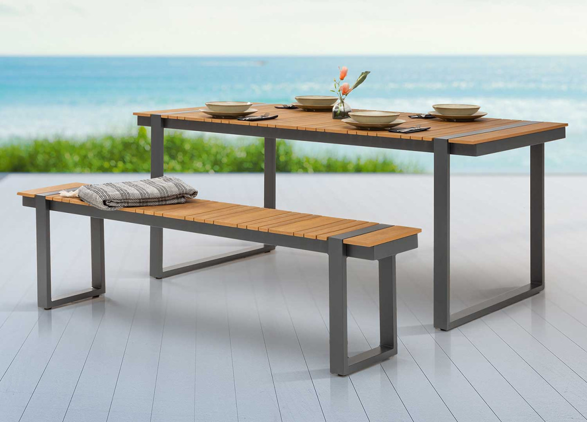 Table d'extérieur composite et aluminium 180 cm