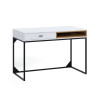 Bureau blanc et bois avec tiroir et niche