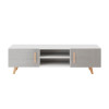 Meuble TV blanc et gris brillant moderne