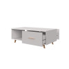 Table basse blanc et gris brillant moderne