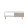 Table basse blanc et gris brillant moderne