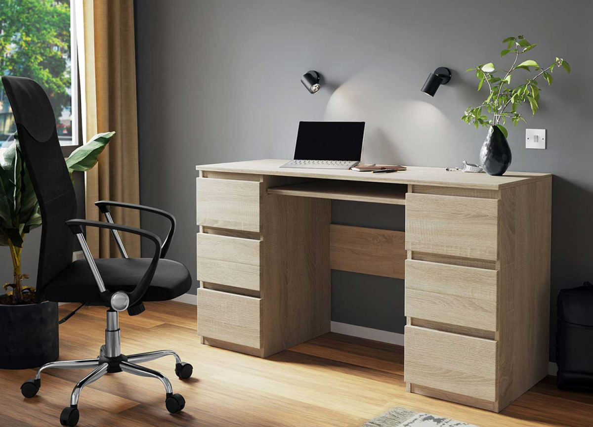 Bureau moderne pas cher finition chêne