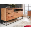 Buffet en bois massif d'acacia et acier noir