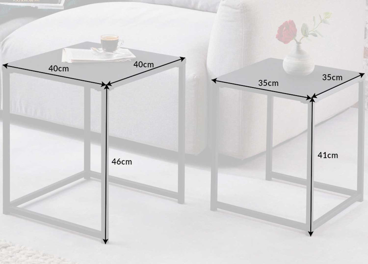 Table basse d'appoint noire en métal