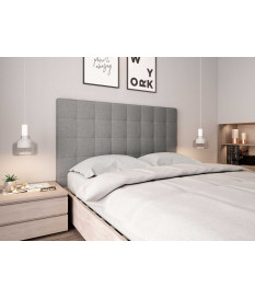 Tête de lit matelassée moderne en tissu gris 140 cm