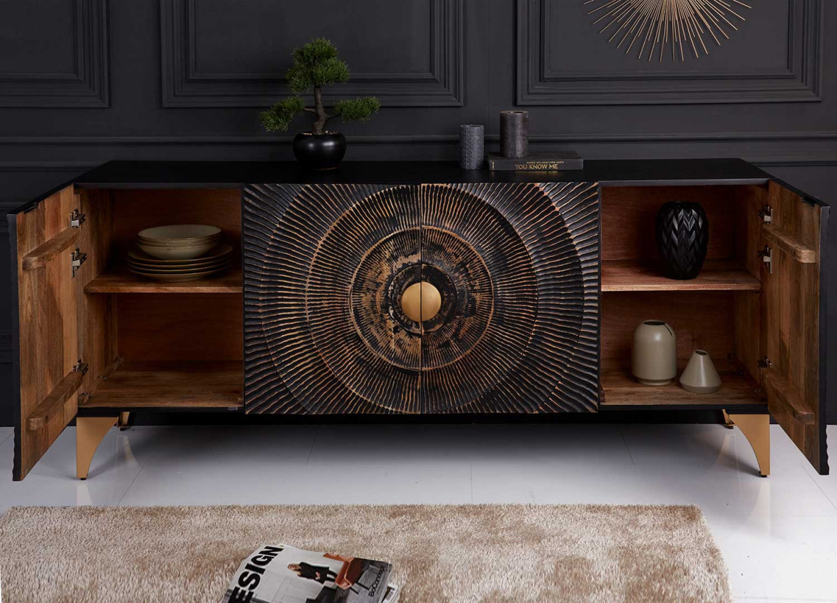Buffet bois massif de manguier avec 4 portes