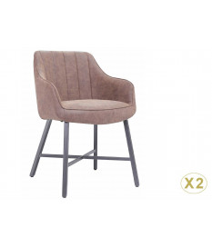 Chaise de table marron vintage