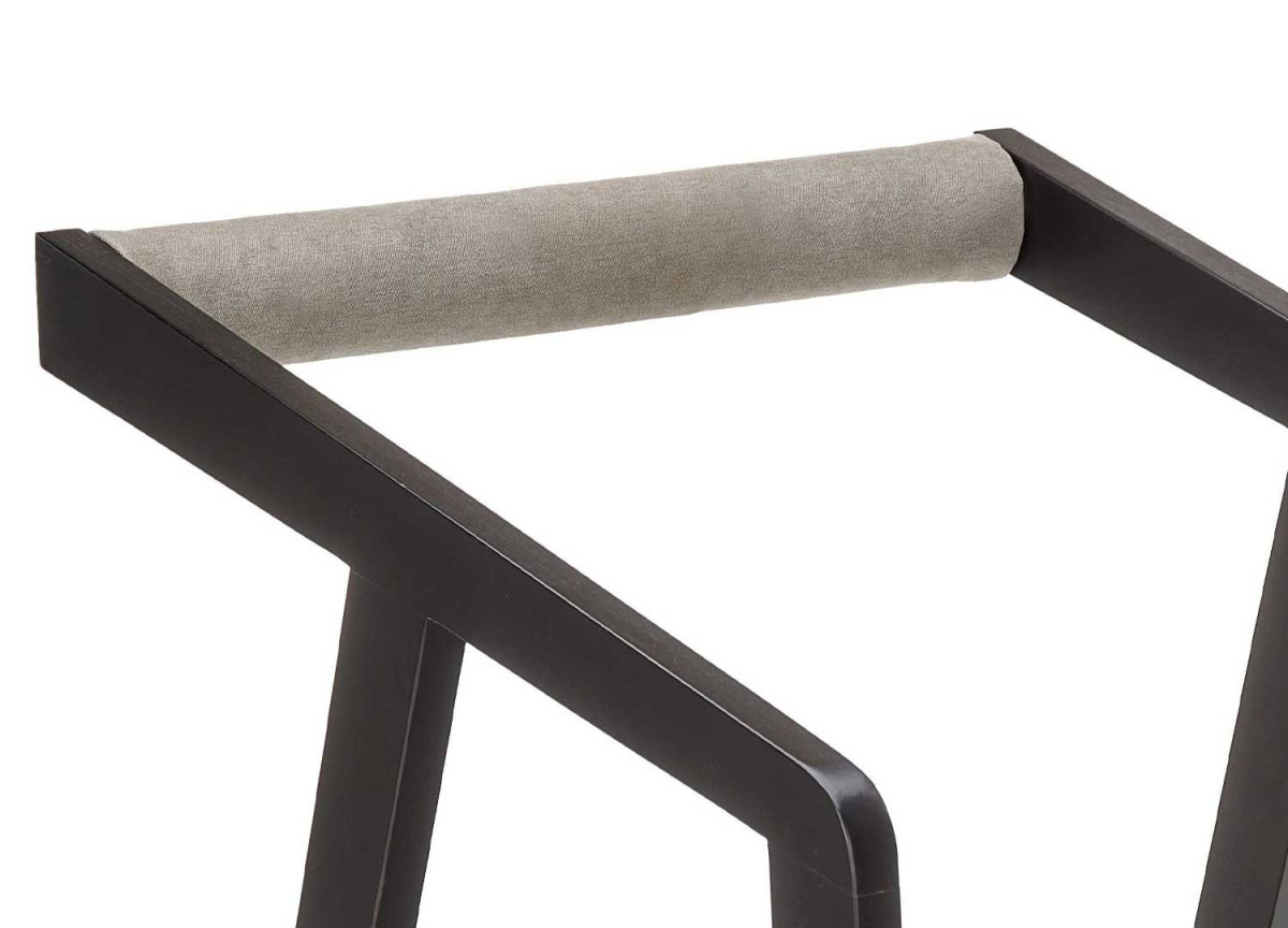 Chaise design en bois et velours gris