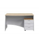 Meuble bureau et rangement moderne blanc et bois