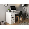 Meuble bureau moderne blanc 5 tiroirs